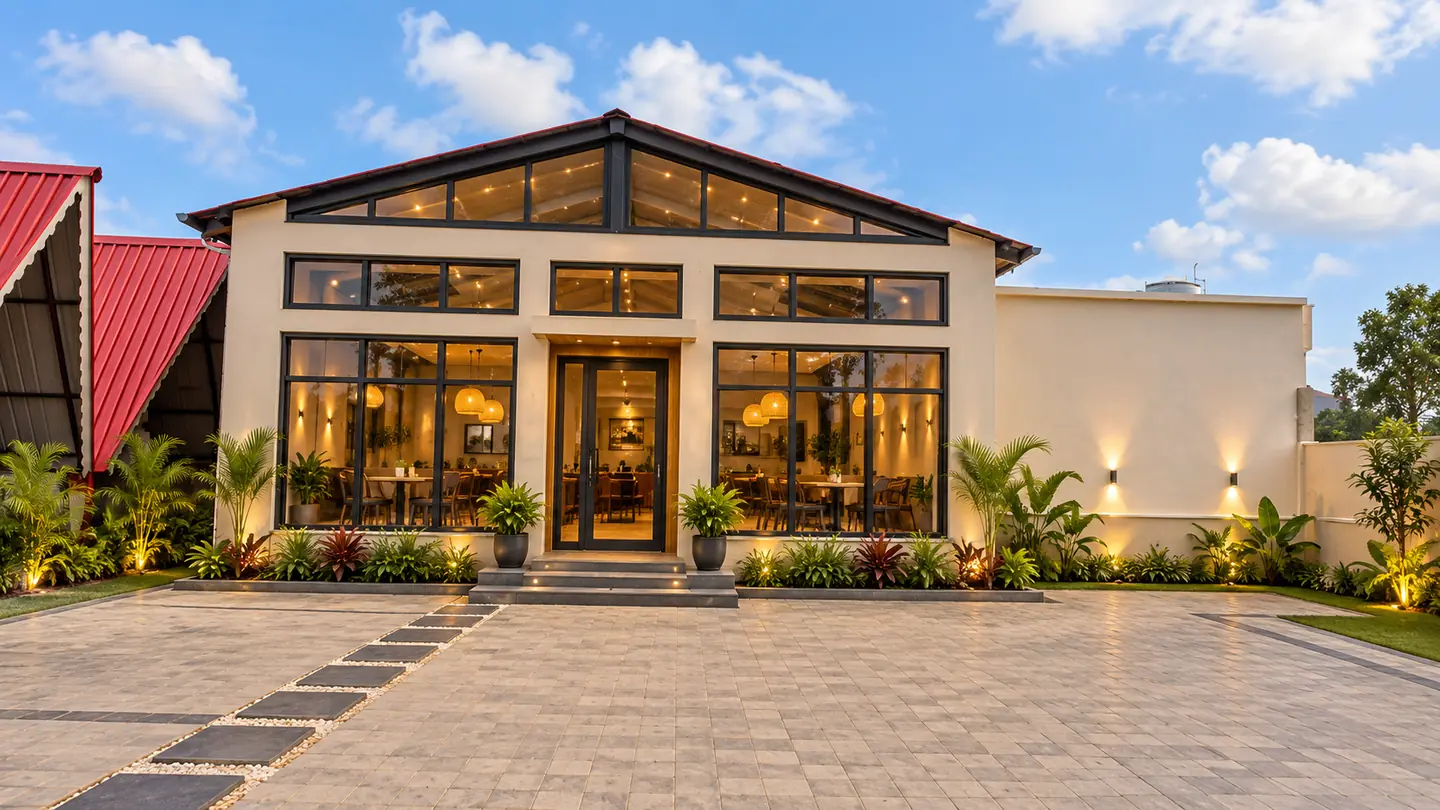 Modern Facade & Warm Interiors